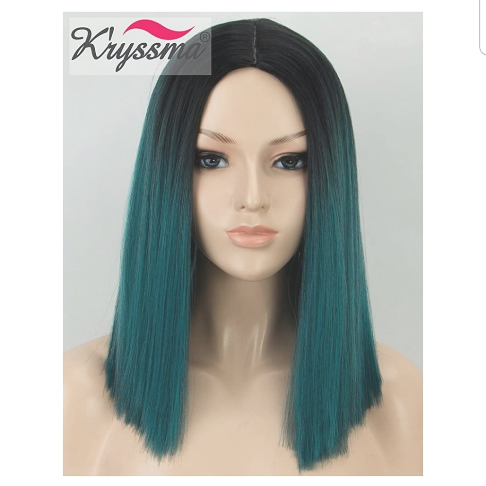 Ombre Green Full Wig